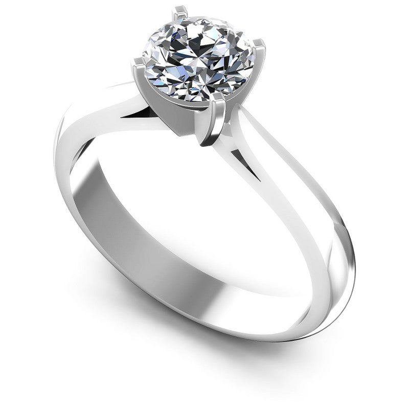 Round Diamonds 0.35CT Solitaire Ring in 14KT White Gold