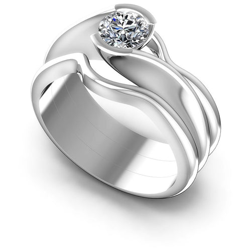 Round Diamonds 0.35CT Solitaire Ring in 14KT White Gold