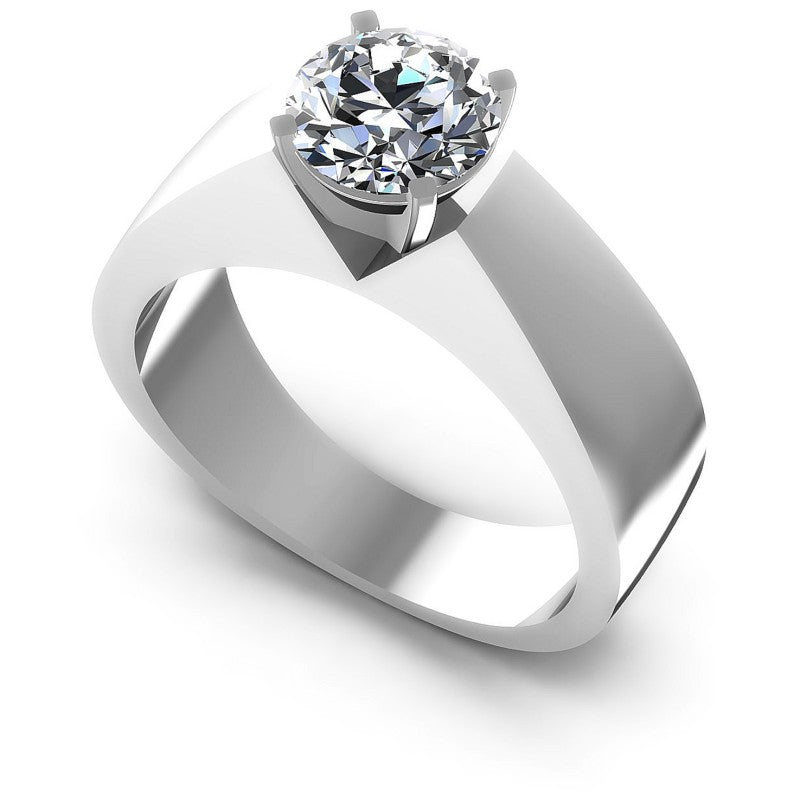 Round Diamonds 0.35CT Solitaire Ring in 14KT White Gold