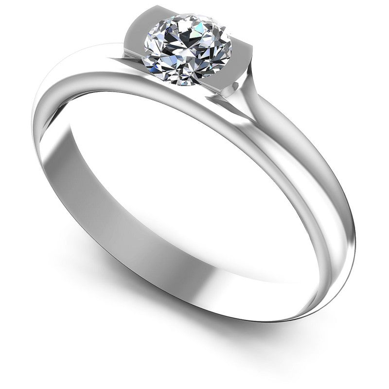 Round Diamonds 0.35CT Solitaire Ring in 14KT White Gold