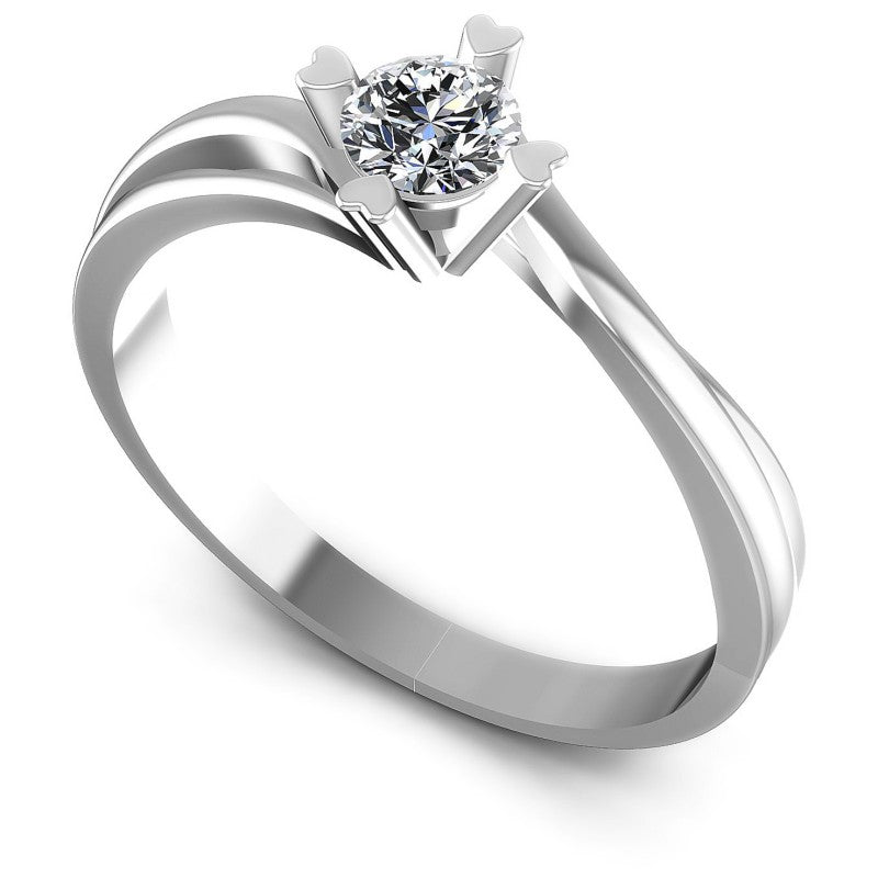 Round Diamonds 0.35CT Solitaire Ring in 14KT White Gold