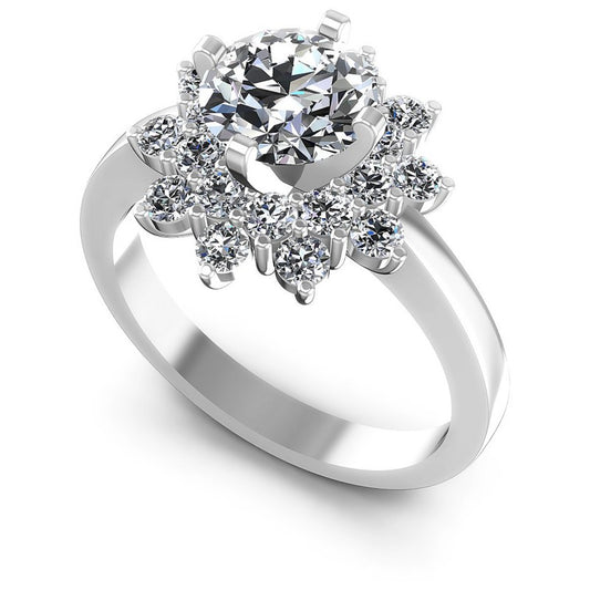 Round Cut Diamonds Halo Ring in 14KT White Gold