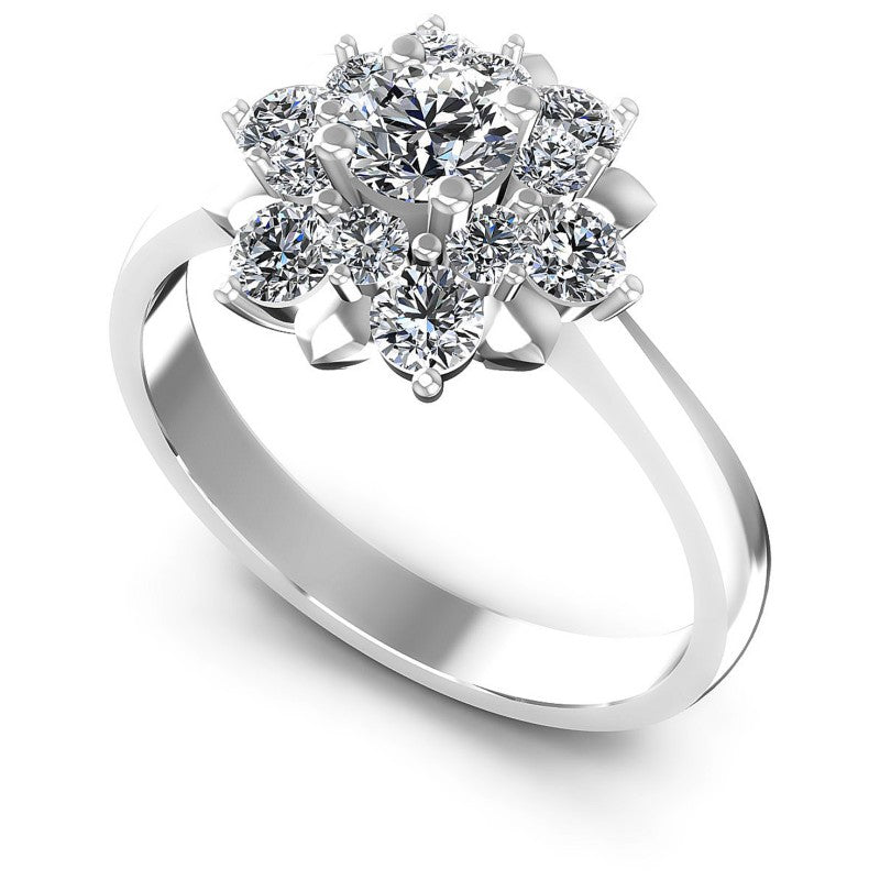 Round Cut Diamonds Halo Ring in 14KT White Gold