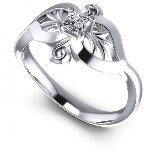 Princess Diamonds 0.24CT Solitaire Ring in 14KT White Gold