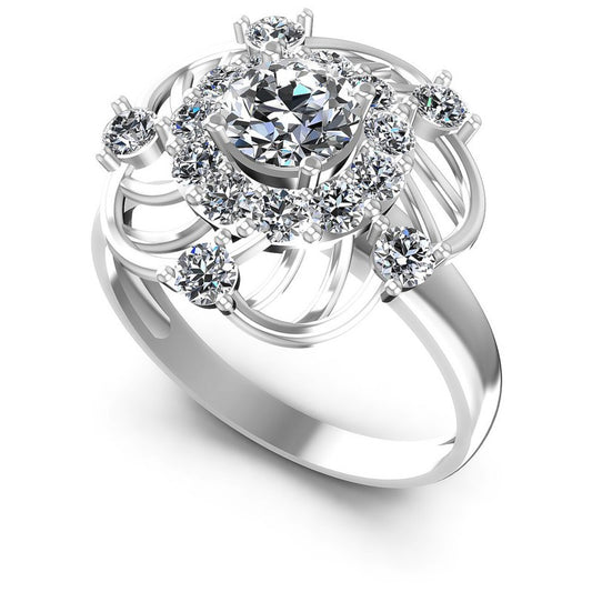Round Cut Diamonds Halo Ring in 14KT White Gold