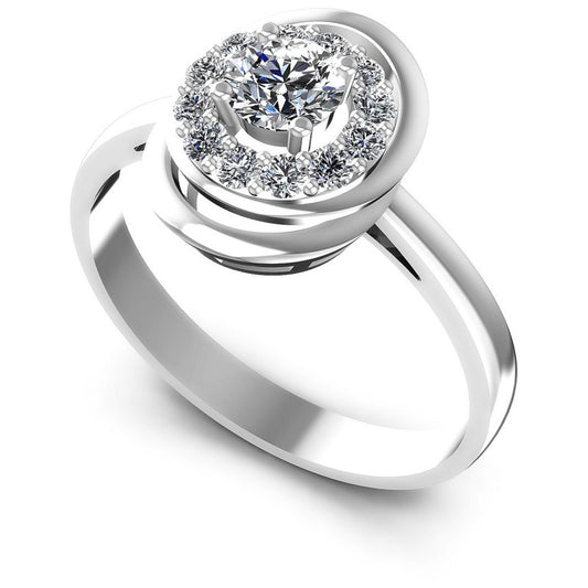 Round Cut Diamonds Halo Ring in 14KT White Gold