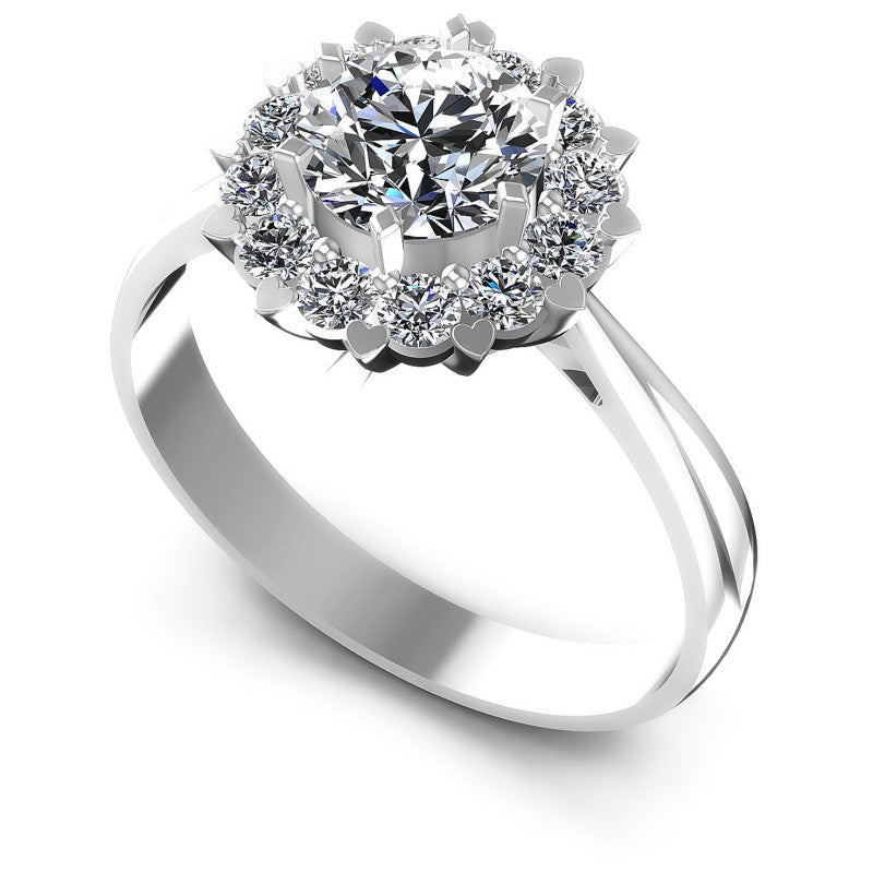 Round Cut Diamonds Halo Ring in 14KT White Gold