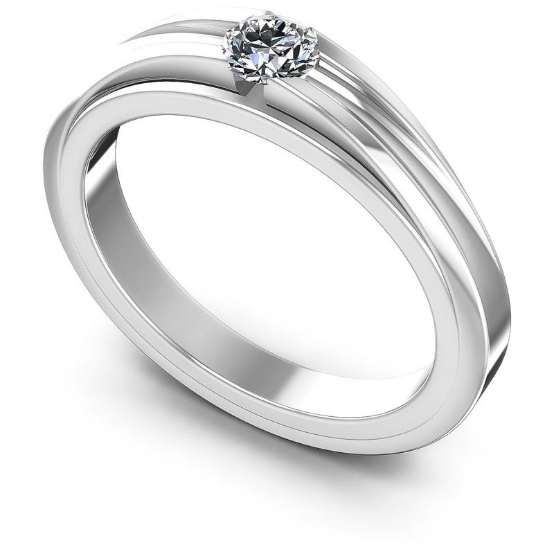 Round Cut Diamonds Solitaire Ring in 14KT White Gold