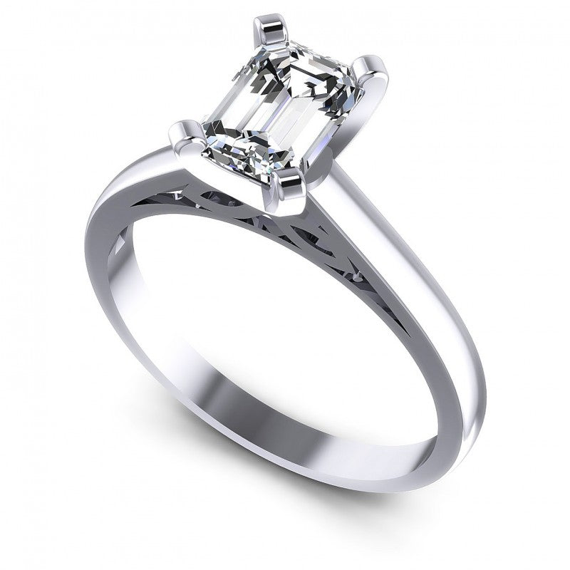 Round Cut Diamonds Solitaire Ring in 14KT White Gold
