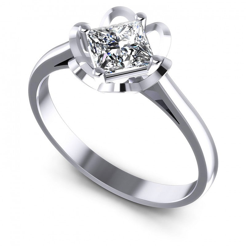 Round Cut Diamonds Solitaire Ring in 14KT White Gold