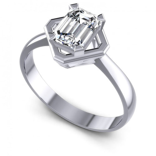 Princess Cut Diamonds Solitaire Ring in 14KT White Gold