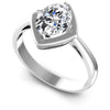 Oval Cut Diamonds Solitaire Ring in 14KT White Gold