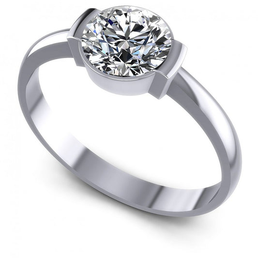 Princess Cut Diamonds Solitaire Ring in 14KT White Gold