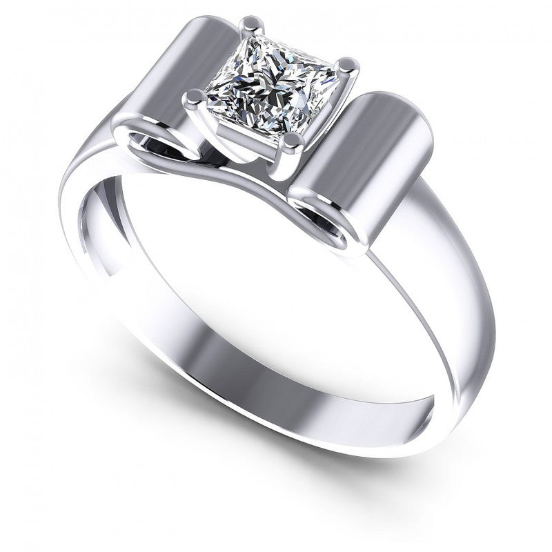 Round Cut Diamonds Solitaire Ring in 14KT White Gold