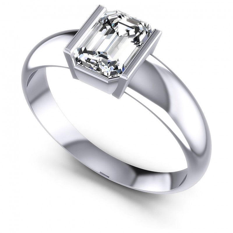 Emerald Diamonds 0.35CT Solitaire Ring in 14KT White Gold