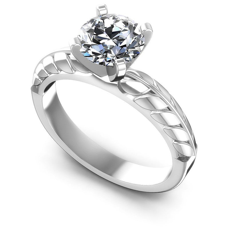 Round Cut Diamonds Solitaire Ring in 14KT White Gold