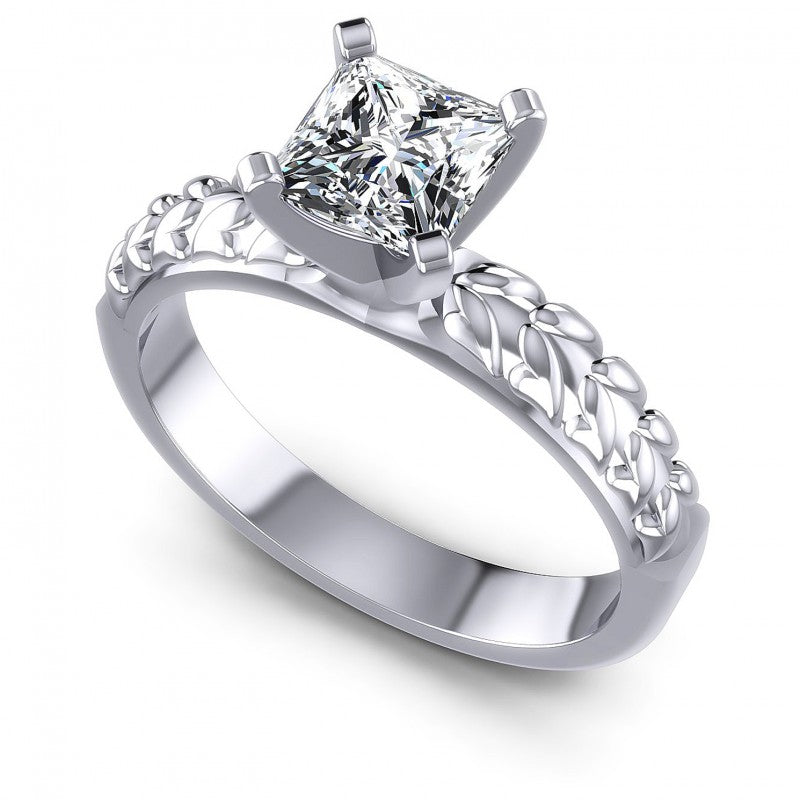 Round Cut Diamonds Solitaire Ring in 14KT White Gold