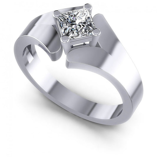 Round Cut Diamonds Solitaire Ring in 14KT White Gold