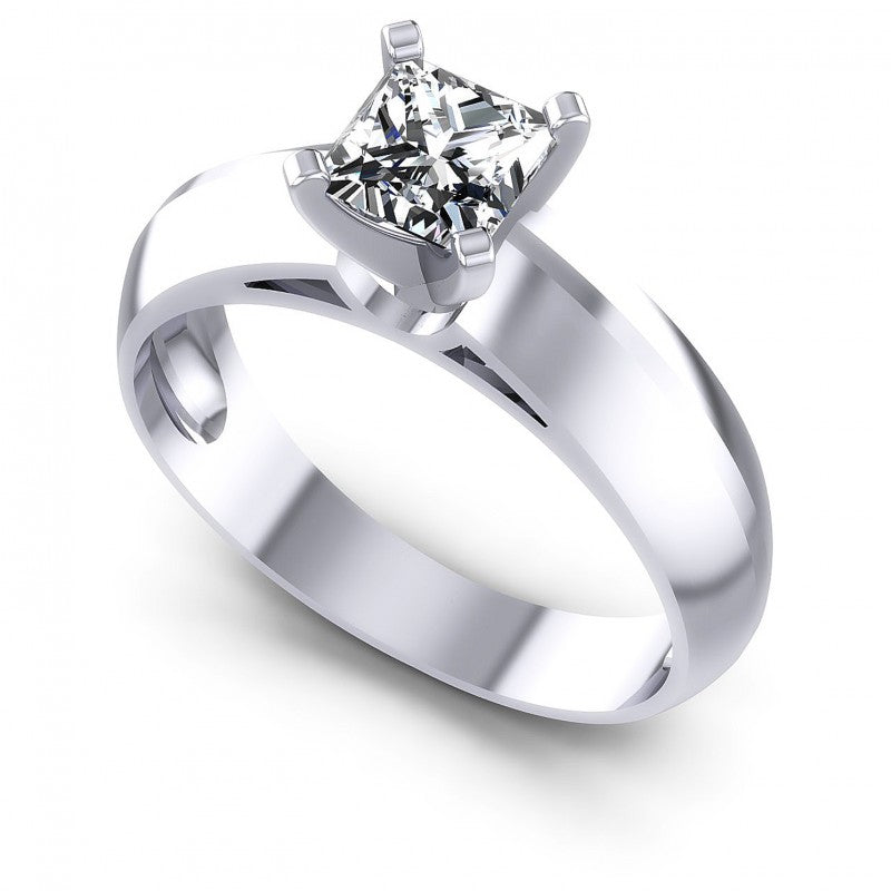 Round Cut Diamonds Solitaire Ring in 14KT White Gold