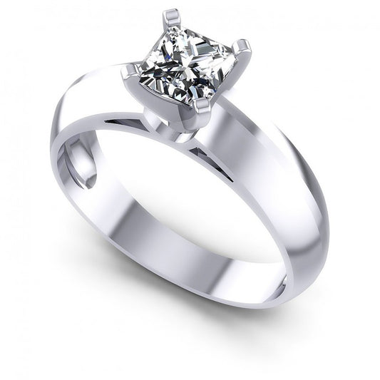 Round Cut Diamonds Solitaire Ring in 14KT White Gold