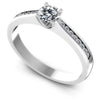 Round Cut Diamonds Engagement Ring in 14KT White Gold
