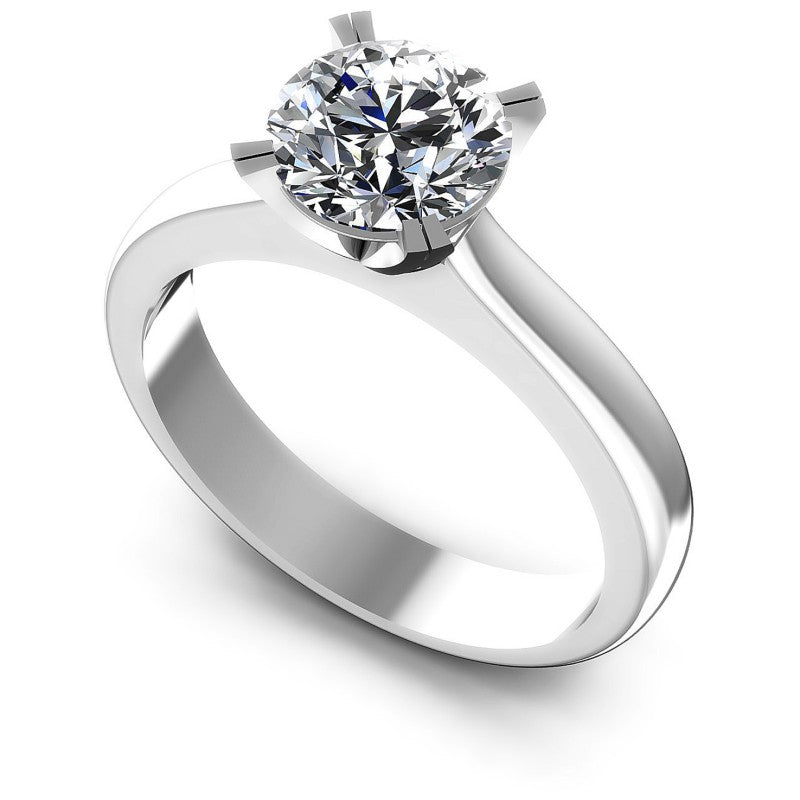 Round Cut Diamonds Solitaire Ring in 14KT White Gold