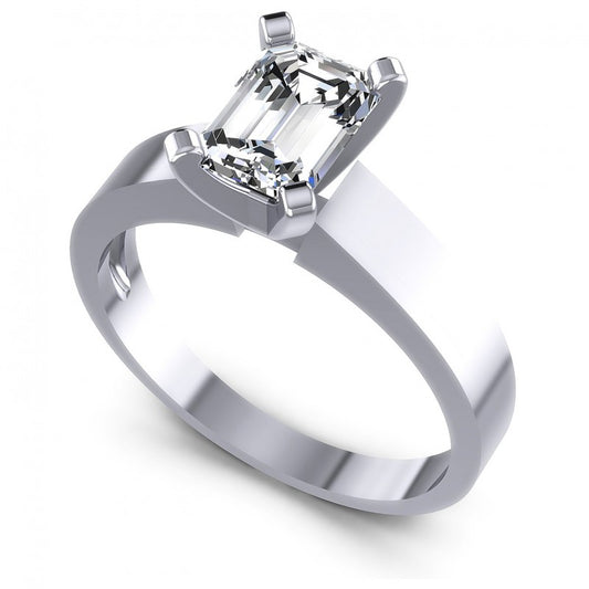 Emerald Diamonds 0.35CT Solitaire Ring in 14KT White Gold