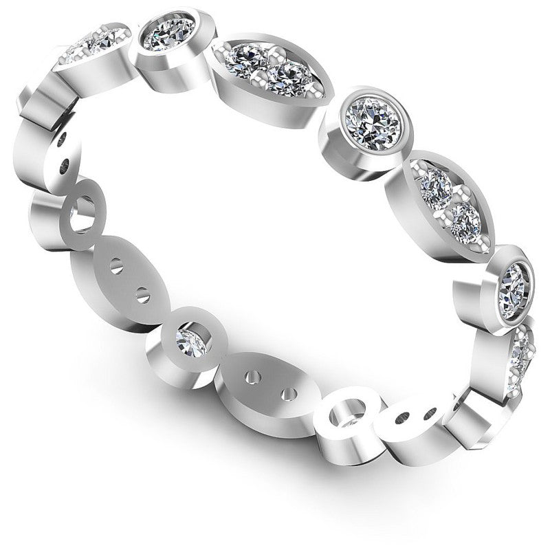 Round Cut Diamonds Eternity Ring in 14KT White Gold