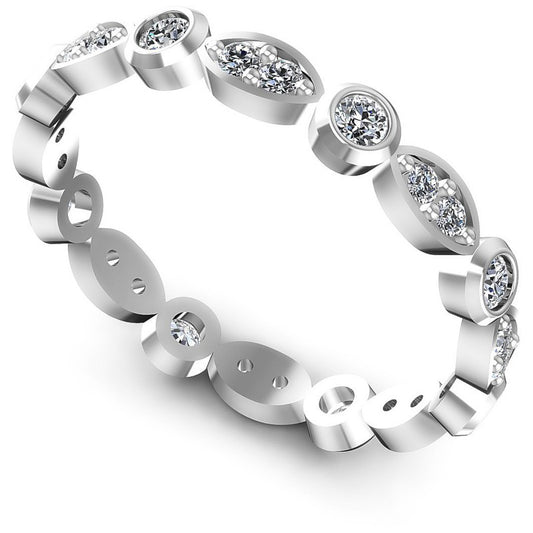 Round Cut Diamonds Eternity Ring in 14KT White Gold
