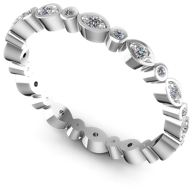 Round Cut Diamonds Eternity Ring in 14KT White Gold