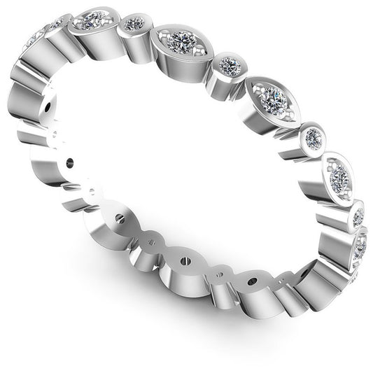 Round Cut Diamonds Eternity Ring in 14KT White Gold
