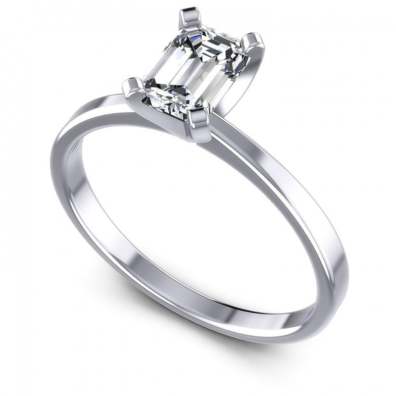 Emerald Diamonds 0.35CT Solitaire Ring in 14KT White Gold