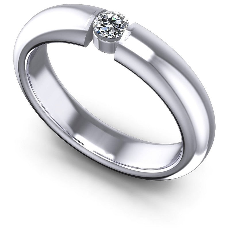 Round Cut Diamonds Mens Ring in 14KT White Gold