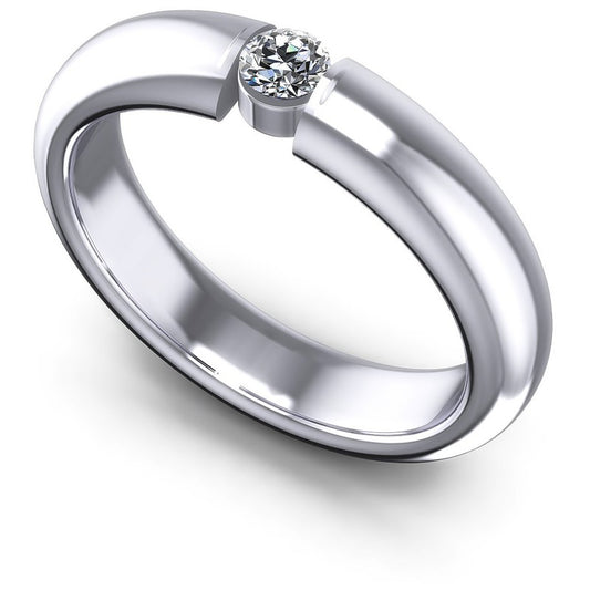 Round Cut Diamonds Mens Ring in 14KT White Gold