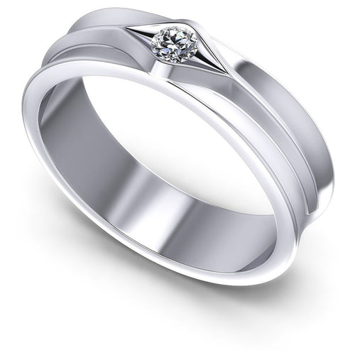 Round Cut Diamonds Mens Ring in 14KT White Gold