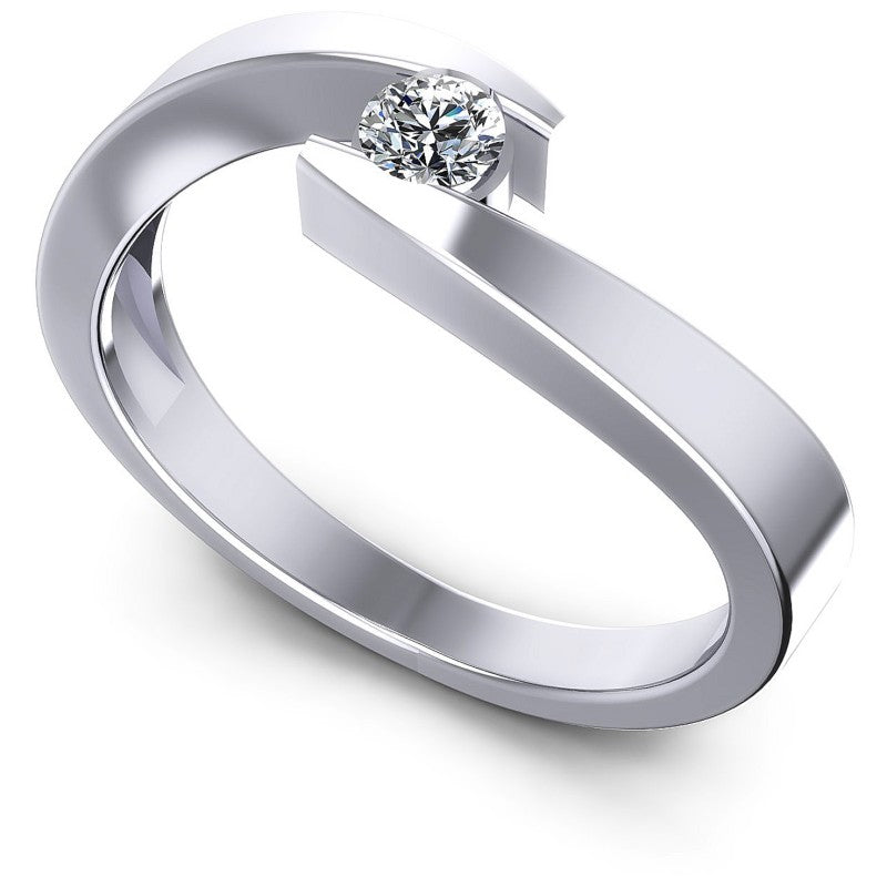 Round Cut Diamonds Mens Ring in 14KT White Gold
