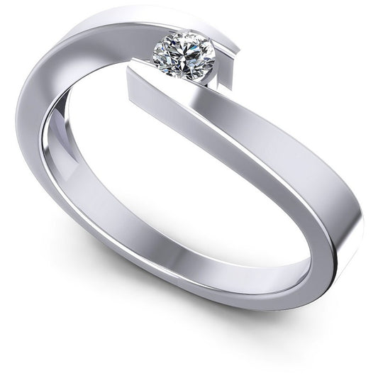 Round Cut Diamonds Mens Ring in 14KT White Gold