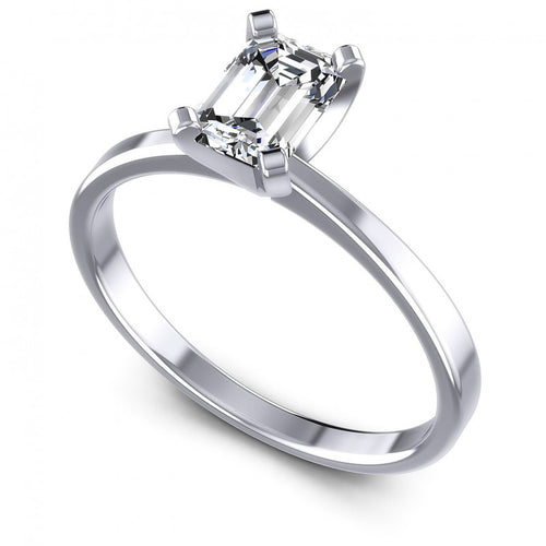 Emerald Diamonds 0.35CT Solitaire Ring in 14KT White Gold