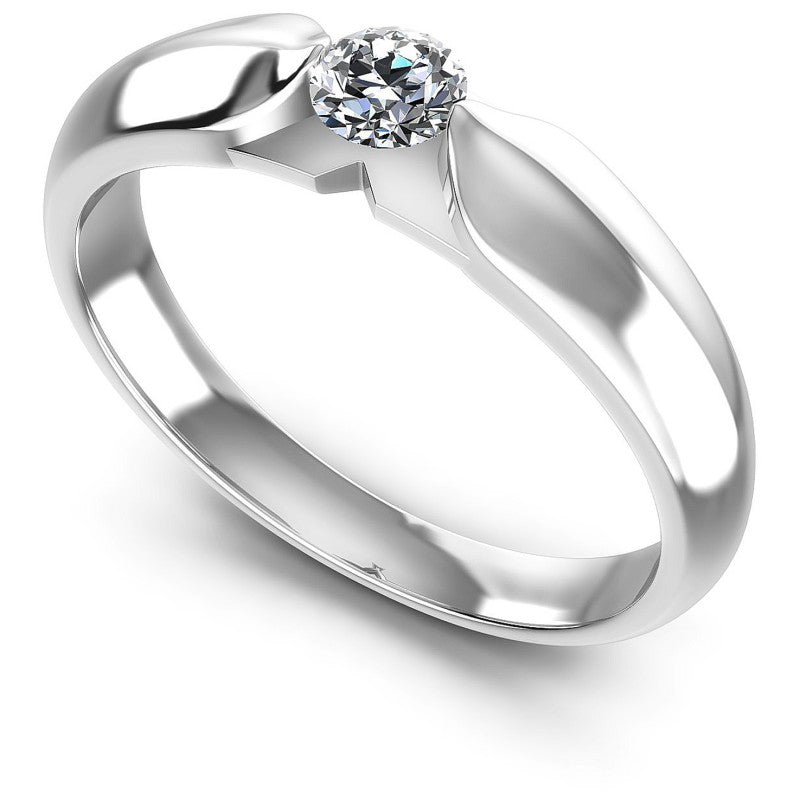 Round Cut Diamonds Mens Ring in 14KT White Gold