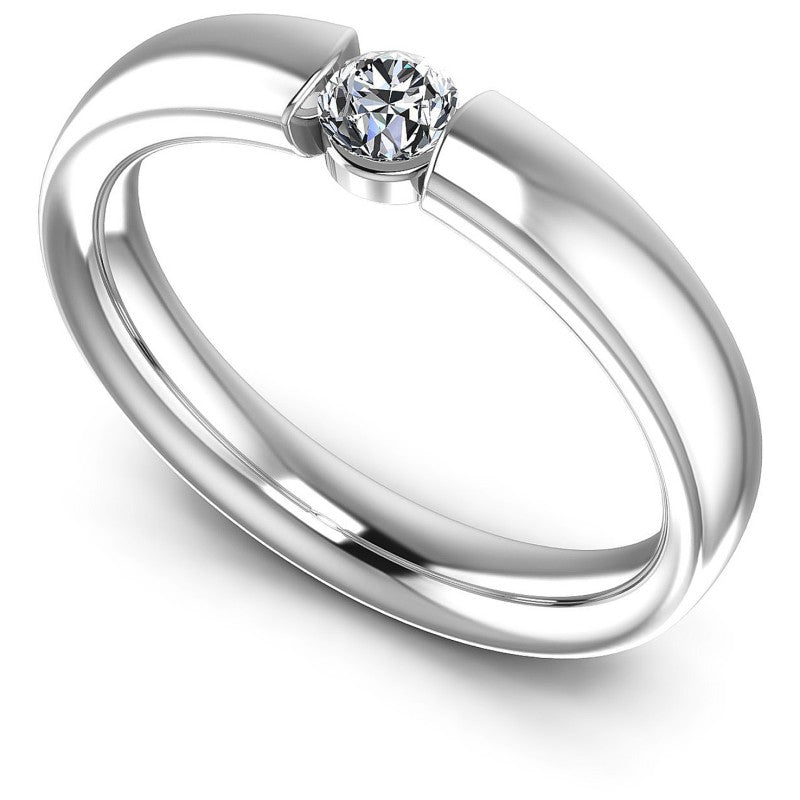Round Cut Diamonds Mens Ring in 14KT White Gold