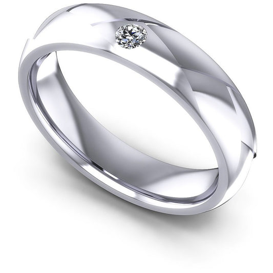 Round Cut Diamonds Mens Ring in 14KT White Gold