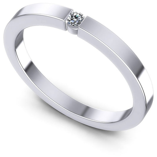 Round Cut Diamonds Mens Ring in 14KT White Gold