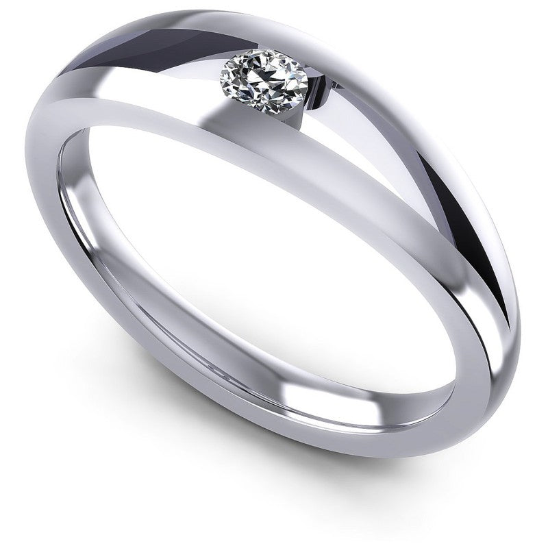 Round Cut Diamonds Mens Ring in 14KT White Gold