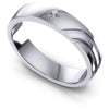 Triangle Cut Diamonds Mens Ring in 14KT White Gold