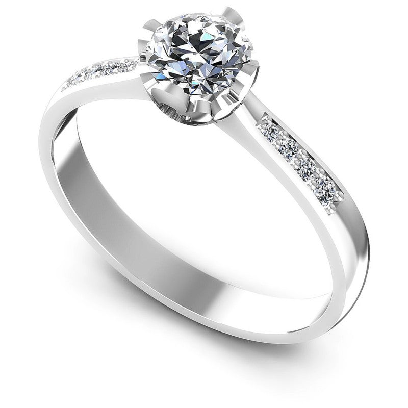 Round Diamonds 0.50CT Engagement Ring in 14KT White Gold