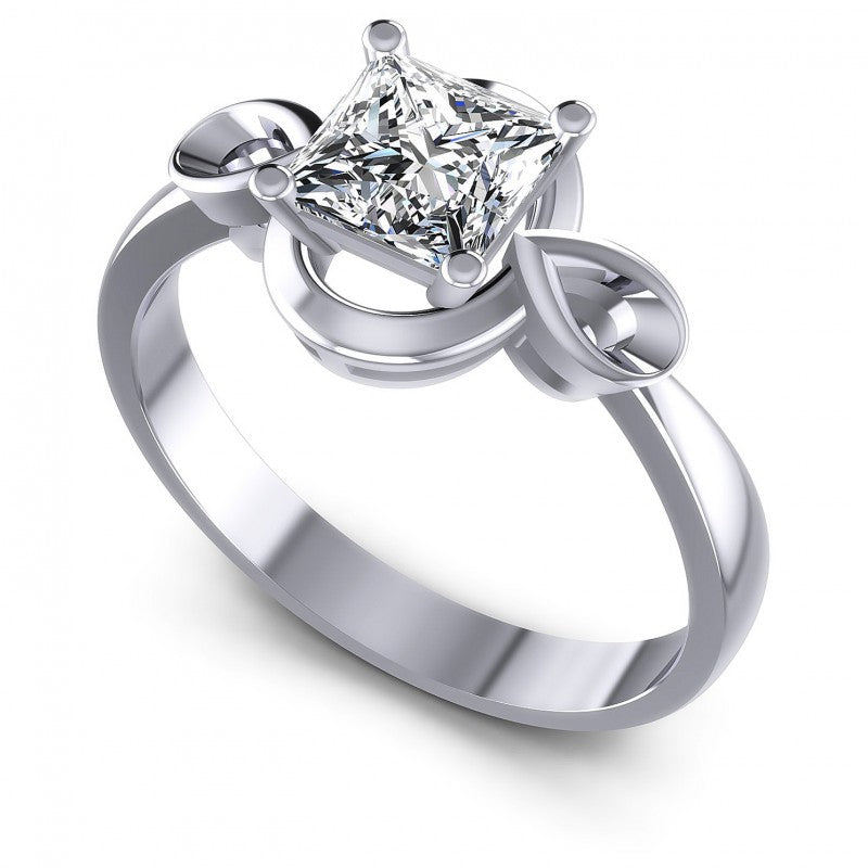 Princess Diamonds 0.35CT Solitaire Ring in 14KT White Gold