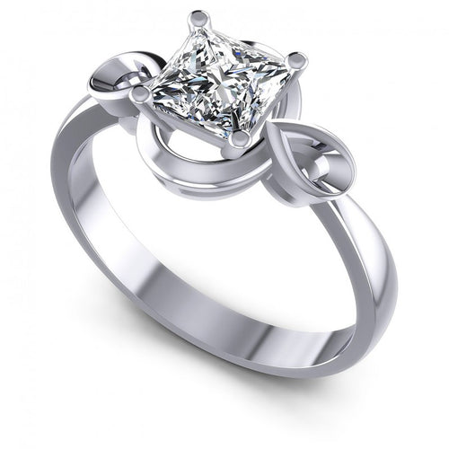 Princess Diamonds 0.35CT Solitaire Ring in 14KT White Gold