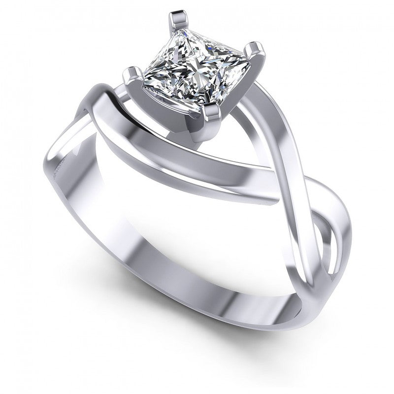 Princess Diamonds 0.35CT Solitaire Ring in 14KT White Gold