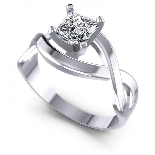 Princess Diamonds 0.35CT Solitaire Ring in 14KT White Gold