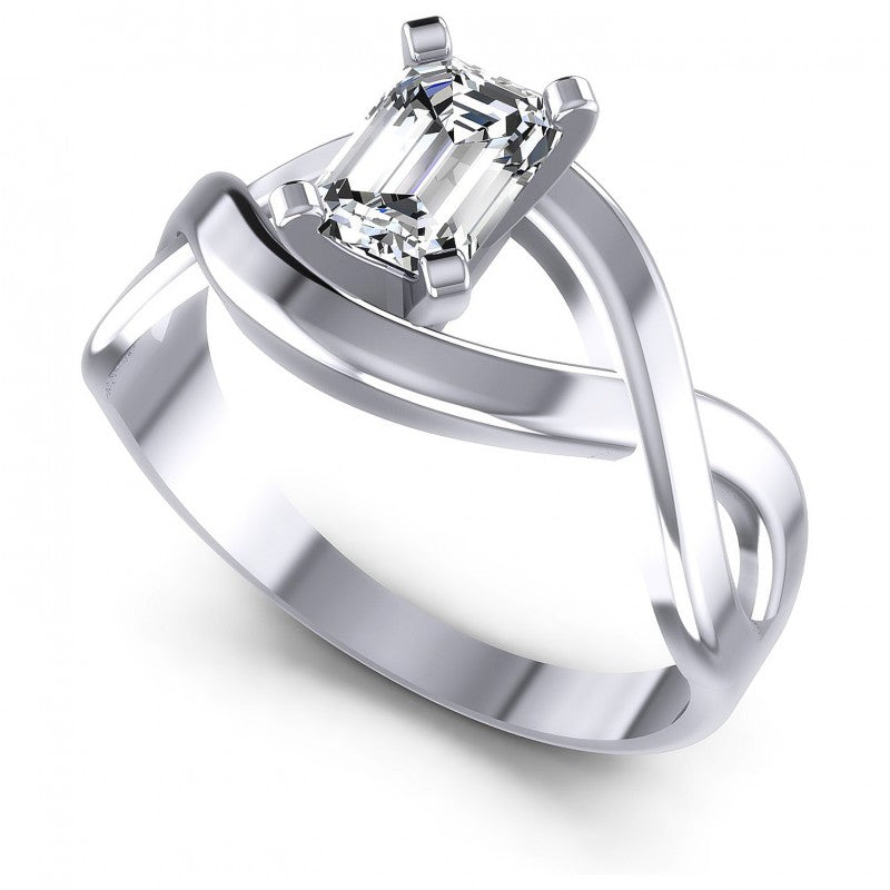 Emerald Diamonds 0.35CT Solitaire Ring in 14KT White Gold